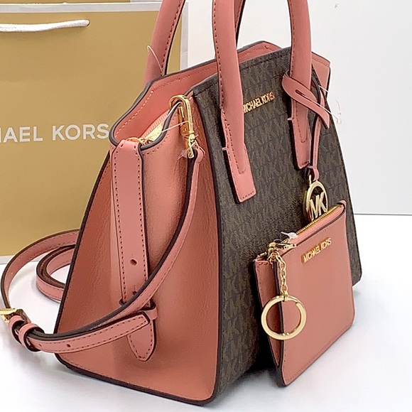 Michael Kors Avril Small Logo Top-Zip Satchel and Small Wallet Coinpouch Set - Picture 2 of 16